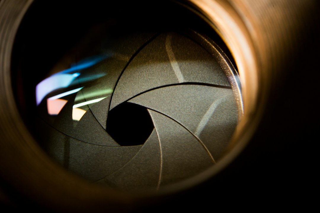 Diaphragme d'objectif photo en gros plan